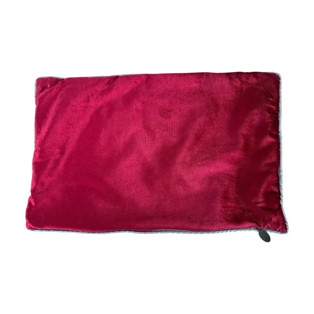 Pier 1 Imports Christmas Pillow Red Velvet Silver Snowflake Holiday Deco